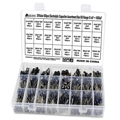 Afbeelding van Aussel 500 stuks elektrolytische condensatoren 24 waarden 0,1uF 1000uF