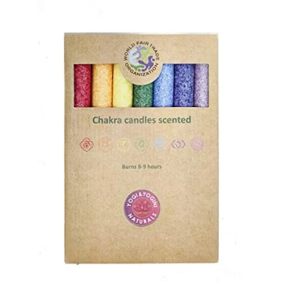 Afbeelding van Diner geurkaarsen chakra 7 stuks 21x2.2 cm S