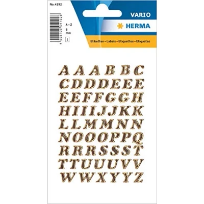 Afbeelding van Huismerk Herma 4192 Etiket met letters A Z 8mm Goud