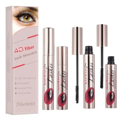 Afbeelding van 4D zijdevezel, wimpermascara, vezels, zijdemascara, mascara, wimpers, zwart, extreem lange wasbaar met warm water