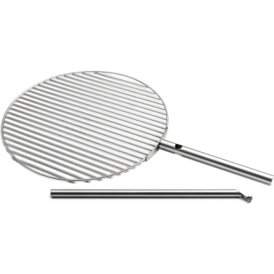 Afbeelding van Höfats Triple Vuurschaal Grillrooster met Houder 55 cm Silver / Stainless Steel