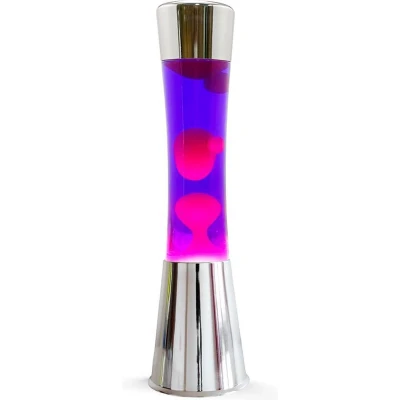 Afbeelding van i Total Lavalamp Lava Lamp Sfeerlamp 40x11 cm Glas/Aluminium 30W Paars met roze Zilver XL1772