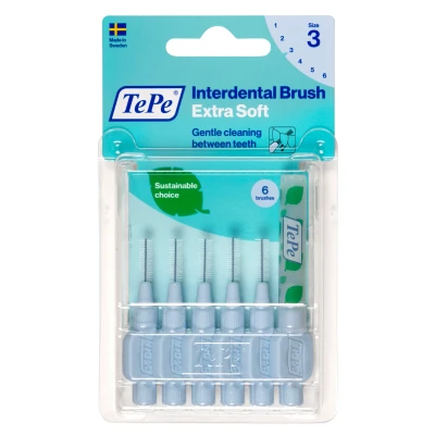 Afbeelding van 6x TePe Ragers Extra Zacht 0,6 mm Lichtblauw 6 stuks