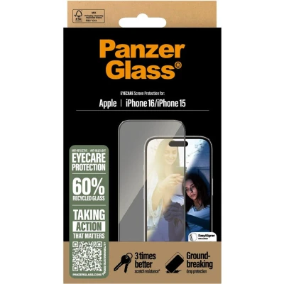 Afbeelding van PanzerGlass Screenprotector Geschikt voor iPhone 16 EyeCare