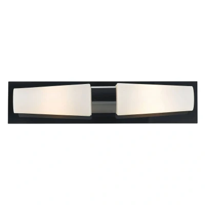 Afbeelding van Badkamer wandlamp Brastad, zwart, 2 lamps