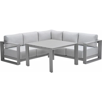 Afbeelding van Garden Impressions Malakka lounge dining set 4 delig taupe valley sand