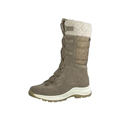 Afbeelding van Tamaris Comfort Snowboots, Dames, Maat: 38, Taupe Leer en textiel