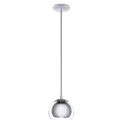 Afbeelding van EGLO Rocamar hanglamp E27 1 Lichts Ø19 cm glas Grijs/Zilver