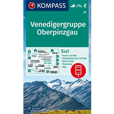 Afbeelding van KOMPASS Wanderkarte 38 Venedigergruppe, Oberpinzgau 1:50.000