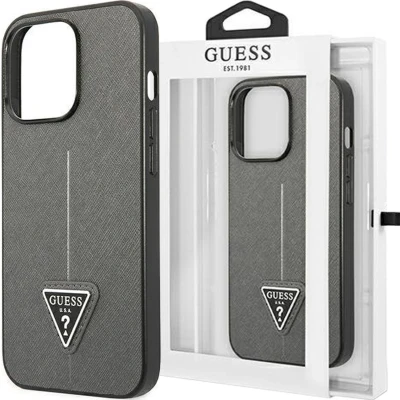 Afbeelding van Guess GUHCP14XPSATLG iPhone 14 Pro Max 6.7 zilver/zilver hardcase SaffianoTriangle Logo