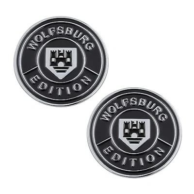 Afbeelding van Generic Wolfsburg metalen embleem (zilver zwart), 6,3 x cm, achterkant van de auto