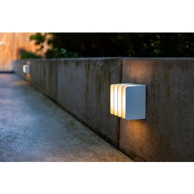 Afbeelding van LUTEC Gridy wandlamp voor buiten LED wit