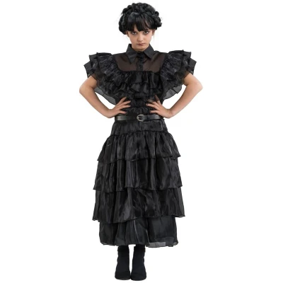 Afbeelding van Wednesday Addams Family Baljurk Kind Maat 164