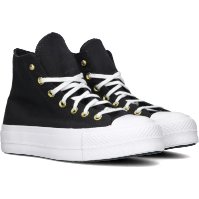 Afbeelding van Converse Chuck Taylor ALL STAR LIFT Platform Studded Sneakers hoog, Dames, Maat: 42, Black Textiel