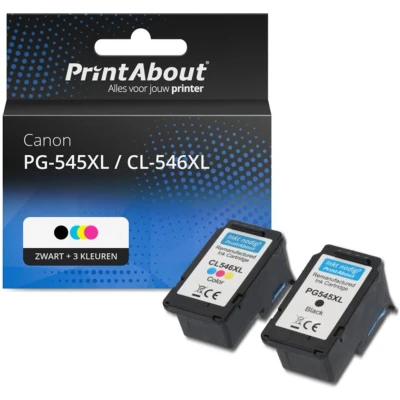Afbeelding van Huismerk Canon PG 545XL / CL 546XL Inktcartridge Zwart + 3 kleuren Voordeelbundel Hoge capaciteit