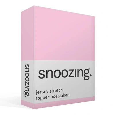 Afbeelding van Snoozing Jersey Stretch Topper Hoeslaken Tweepersoons 140/150x200/220 cm Roze