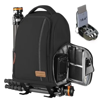 Image de TARION TB 02 Sac a Dos Photo Ordinateur Compact pour Appareil avec Laptop 15&quot; Résistant aux Intempéries housse de pluie