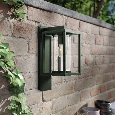 Afbeelding van Lucande buitenwandlamp Ferda, pendel, donkergroen, E27