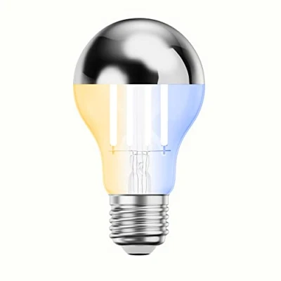 Afbeelding van ledscom.de Ledlamp E27, A60, warm wit koud (2700 7000 K), 4,8 W, 486 lm, Smart Home, WLAN, Alexa, hoofdspiegel (zilver), gloeilamp, E27 fitting, spaarlamp,