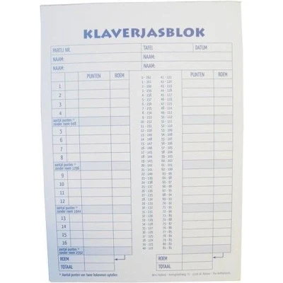 Afbeelding van Scoreblok Klaverjas 50vel