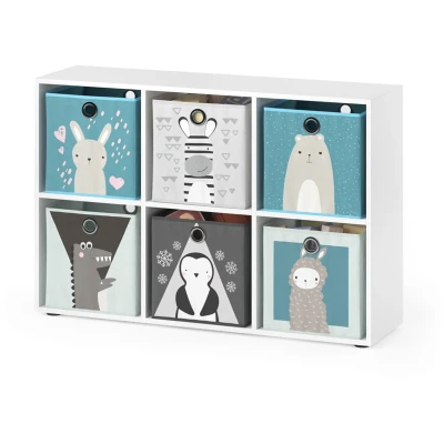 Afbeelding van Vicco Kinderboekenkast, wit, 72 x 107 cm met 6 vouwdozen