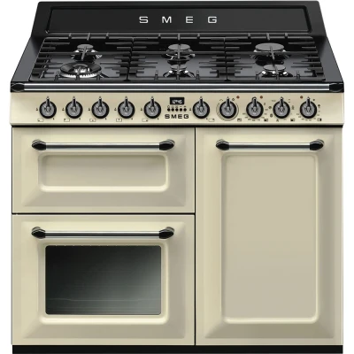 Afbeelding van Smeg Tr103p Fornuis 100 X 60 90 6 Branders Gas 2 Ovens Multifunctie + 1 Grill Oven Energieklasse A Crème