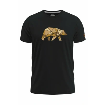 Afbeelding van FORSBERG Rönsson Heren T shirt met logo op de borst, elegant, ronde hals, voor vrije tijd en werk, zwart/brons