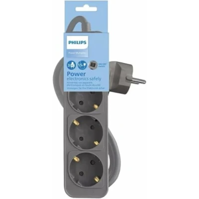Afbeelding van 3 voudige Stekkerdoos met Schakelaar Philips CHP2134G/12