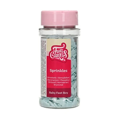 Afbeelding van FunCakes Sprinkles Taartdecoratie Babyvoetjes Jongen 55g Suikerdecoratie