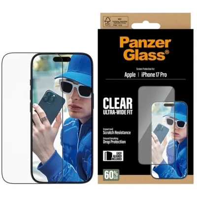 Afbeelding van PanzerGlass Ultra Wide Fit Anti Bacterial Screenprotector incl. applicator voor de Apple iPhone 17 Pro
