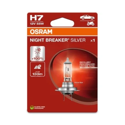 Image de OSRAM NIGHT BREAKER® SILVER, H7, lampe de phare halogène, blister simple (1 lampe)
