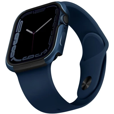 Afbeelding van UNIQ kast Valencia Apple Watch Serie 4/5/6/7/8/SE 45/44mm. blauw/blauw