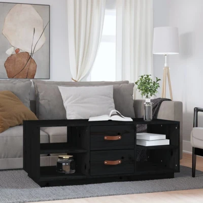 Afbeelding van Salontafel 100x50x41 cm massief grenenhout zwart