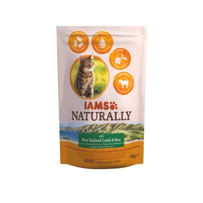 Afbeelding van Iams Naturally Cat Adult Lam&amp;Rijst Kattenvoer 700 g
