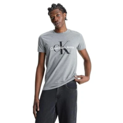 Image de Calvin Klein Jeans Homme T shirts manches courtes Core Monologo Slim Tee J30j320935, Gris (Mid Grey Heather), L