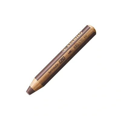 Image de STABILO Lot de 5 crayon aux talents multiples woody 3 in 1, rond, Marron