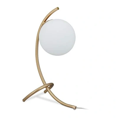 Afbeelding van Relaxdays tafellamp goud nachtlamp E27 fitting design lamp woonkamer sfeerlamp
