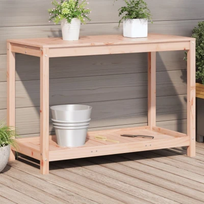 Afbeelding van Oppottafel met schap 108x50x75 cm massief douglashout