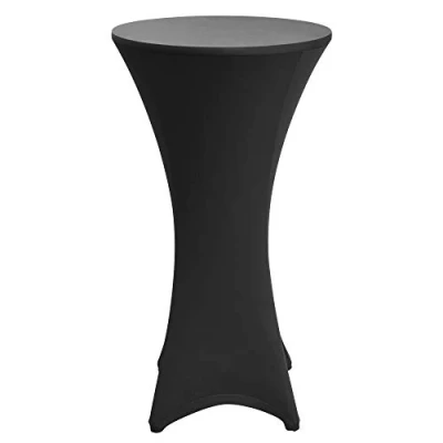 Afbeelding van Beautissu Statafelhoes Stella Ø 80 cm statafelrok voor statafel feest decoratie geschikt horeca feestversiering stretch elk tafel zwart