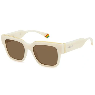 Afbeelding van Polaroid Unisex Zonnebril, Maat: One Size, Ivory
