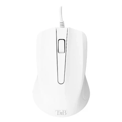 Image de T&#039;nB SHARK Souris ergonomique optique 3 boutons filaire USB blanc