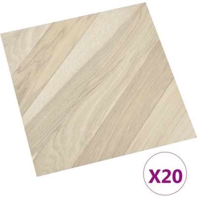 Afbeelding van Vloerplanken 20 st zelfklevend 1,86 m² PVC gestreept beige