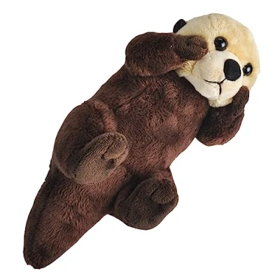 Afbeelding van Wild Republic Pluche knuffel zee otter 20 cm met echt geluid Speelgoed knuffeldieren bruin