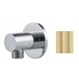 Afbeelding van Waterevolution Flow doucheslang aansluitstuk PVD white gold wandaansluitbocht goud T1625WGE