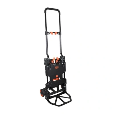 Image de BLACK+DECKER Diable et Chariot à plateforme 2 en 1 de transport max. 55 kg 120 main pliable avec roues robustes Plastique/acier