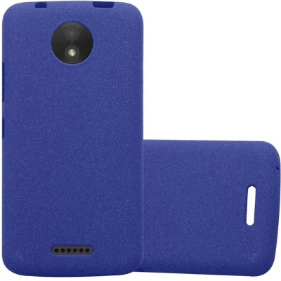 Afbeelding van Cadorabo Hoesje geschikt voor Motorola MOTO C in FROST DONKER BLAUW Beschermhoes gemaakt van flexibel TPU silicone Case Cover