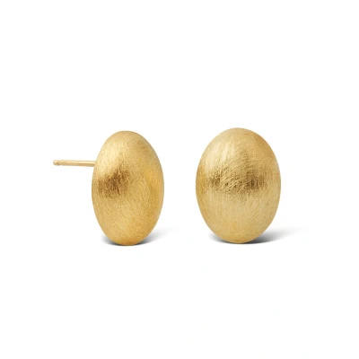 Afbeelding van Casa Jewelry dames Bikkel S Satin oorstekers verguld in de kleur Goud
