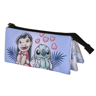 Afbeelding van Karactermania Lilo en Stitch Lilac Triple Pencil Case Koppel Disney