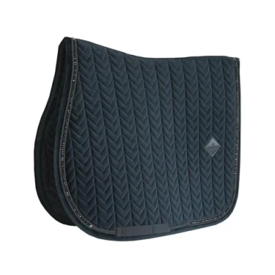 Afbeelding van Kentucky Horsewear Velvet Zadeldoek Zadeldekje Jumping Pearls Zwart