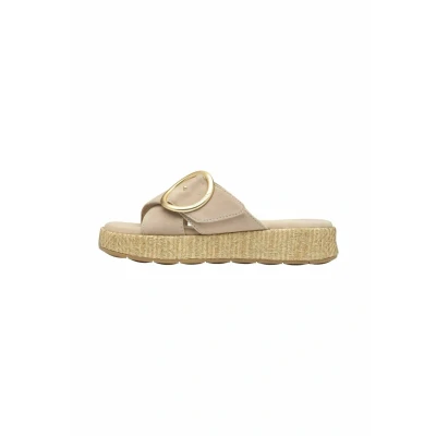 Afbeelding van Tamaris Comfort Slippers beige Leer Dames Maat 37
